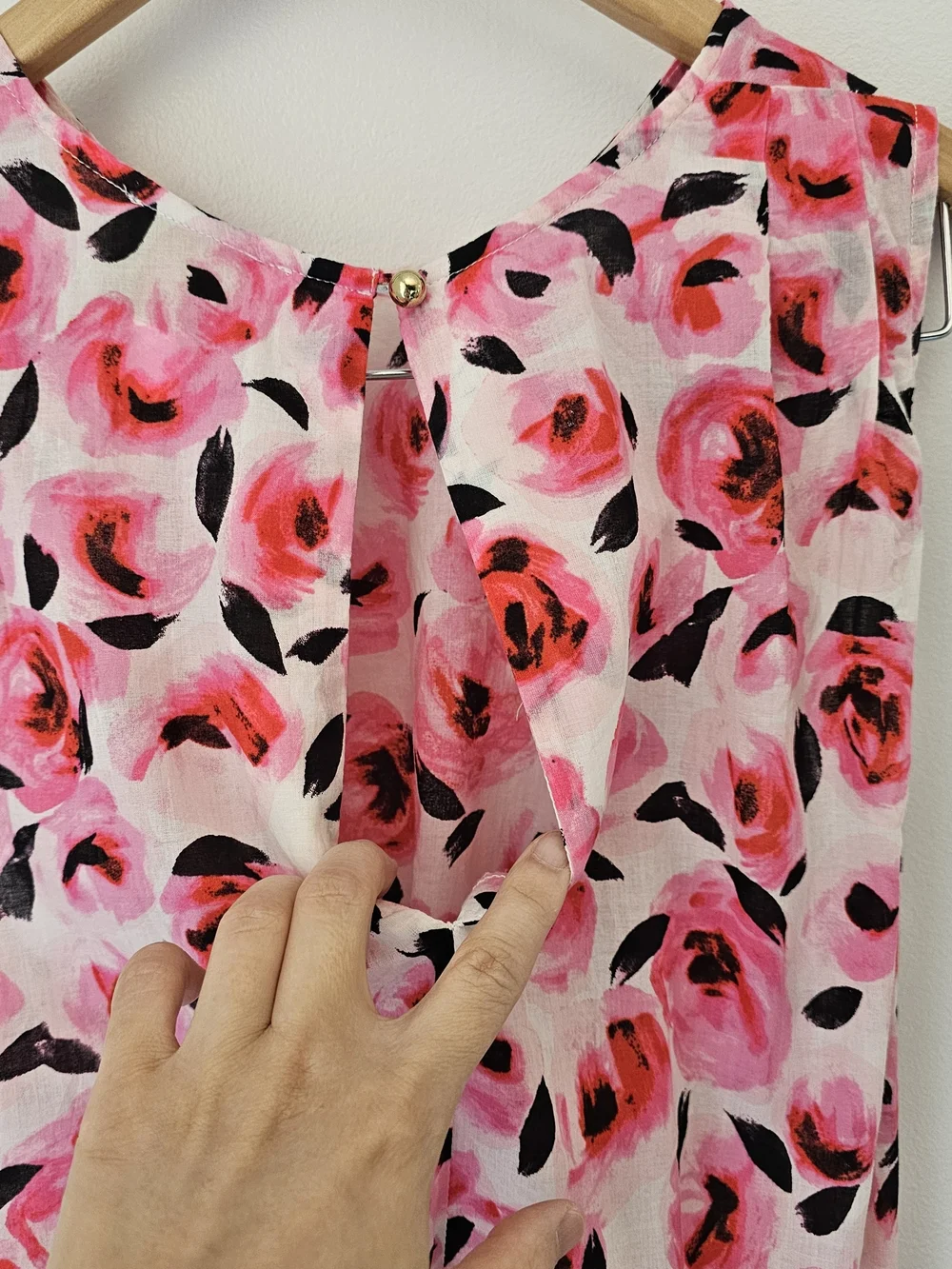 Kate Spade Pink Floral Sleeveless High-Low Dress with Black Waist Tie